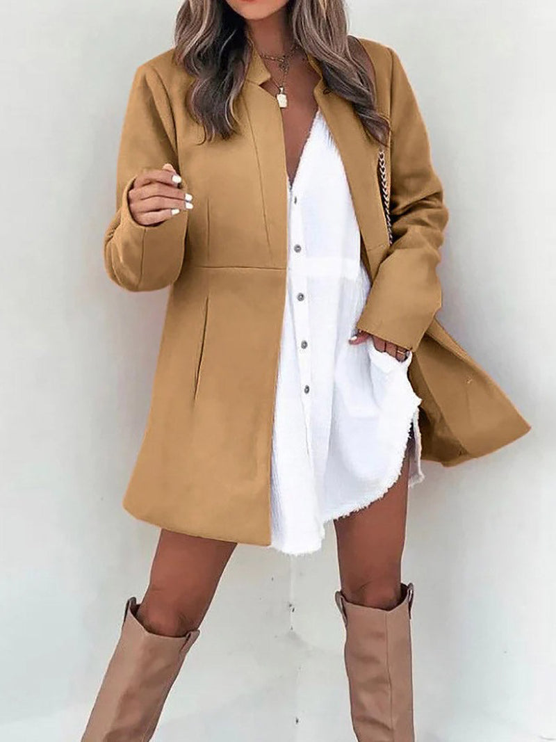 Retro Pocketed Heather Coat