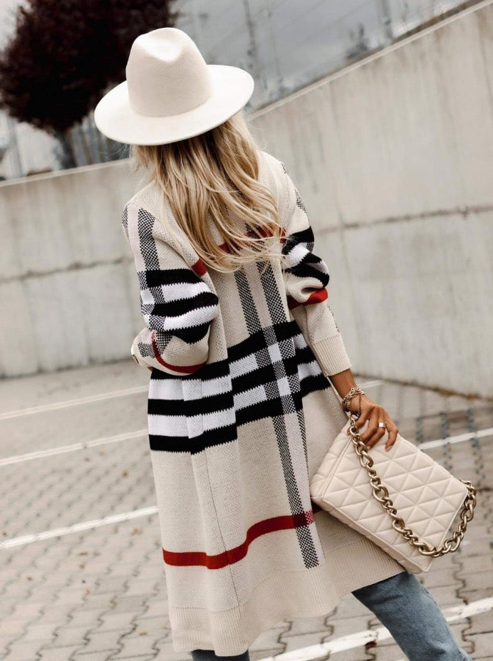 Unique Striped Long Sleeve Cardigan