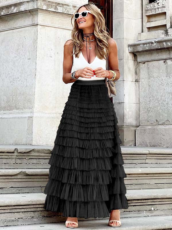 Mesh Cake Skirt