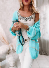 Turquoise Slouchy Cardigan